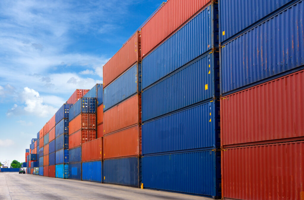 Shipping containers loaded for export from China
